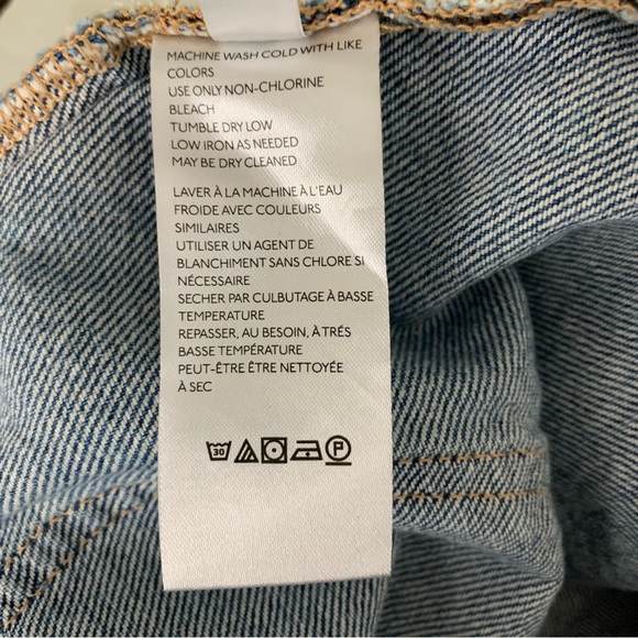 We The Free Womens Size 26 Bailey Frayed Fringe Blue Denim Jean Mini Skirt - Picture 8 of 8